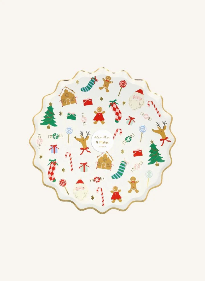 Meri Meri - Joli Noël platos grandes - set de 8