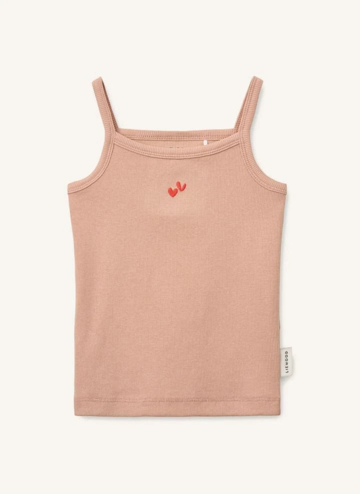 Liewood - 2 piezas de camisetas de tirantes Naomi Leopardo de algodón orgánico | Rosa claro