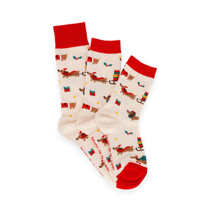 Legami - Calcetines de Navidad Dachshund Talla 41-47 - ¡Ajuste Perfecto!