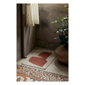 Ferm Living - Alfombra de baño Lay | Ladrillo rojo