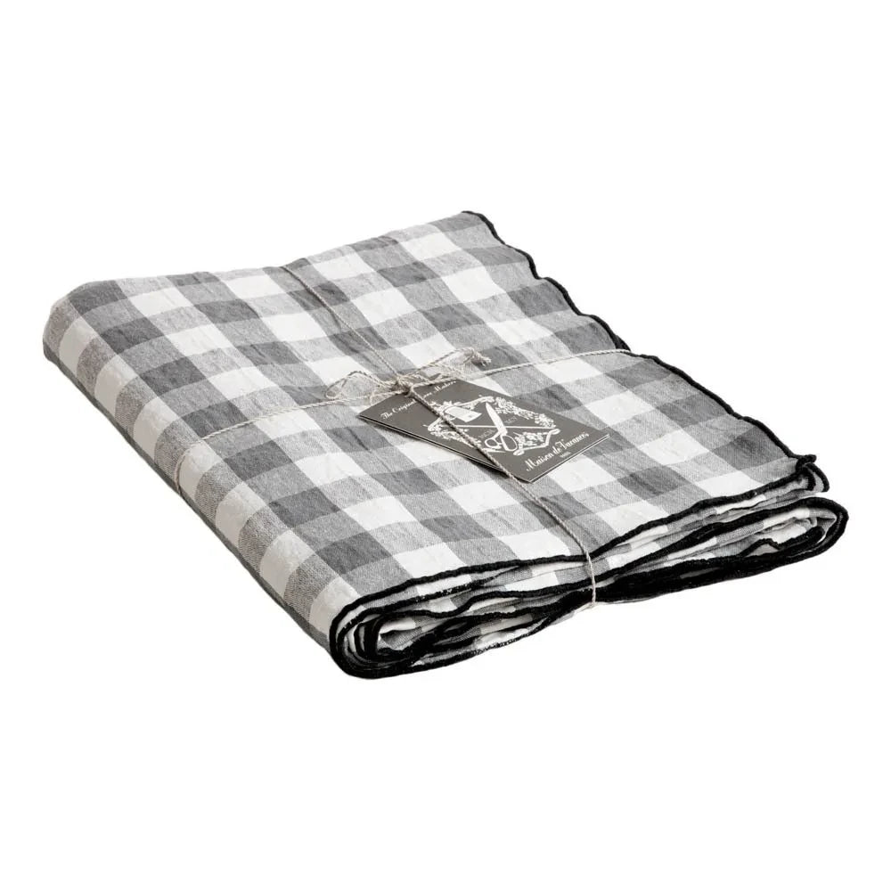 Maison de Vacances - Mantel Rectangular de Vichy Bourdon Kayrak | Vichy Ardoise