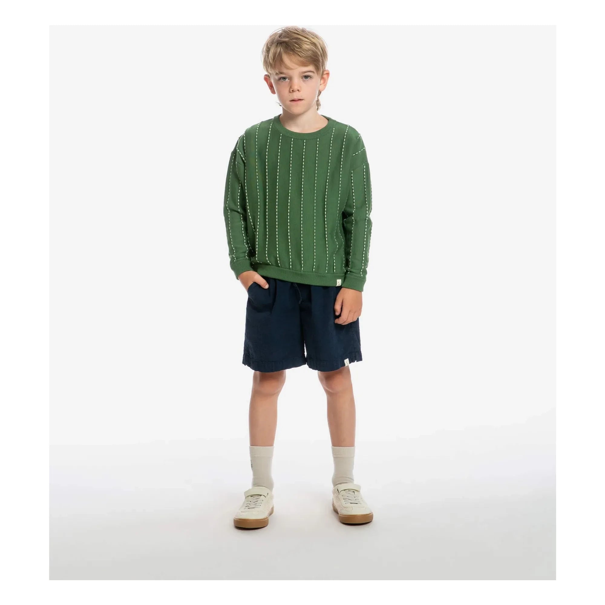 Matona - Jersey de algodón orgánico a rayas | Verde