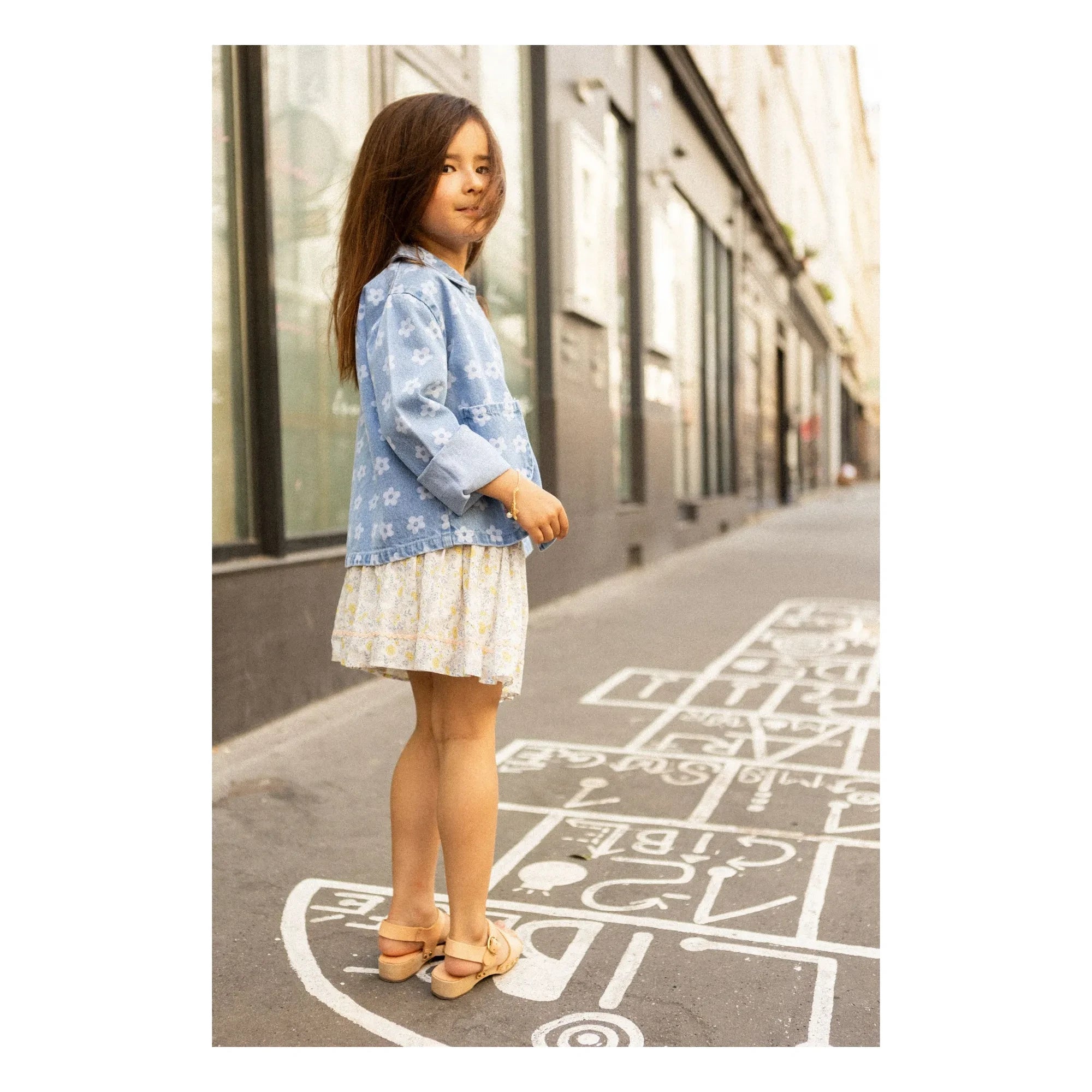 Louis Louise - Chaqueta vaquera floral marrón | Azul claro
