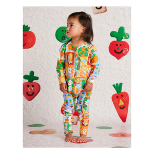 Halcyon Nights - Peto de Algodón Orgánico con Estampado de Verduras | Naranja