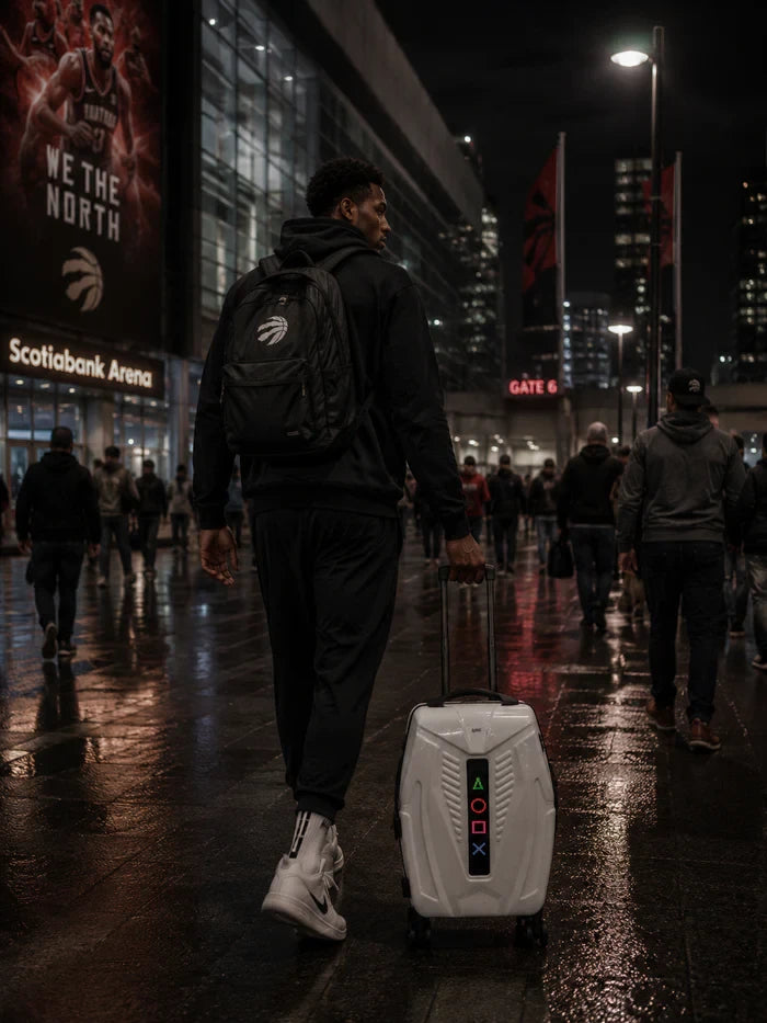 iPixi - Galaxy Voyager LED Ekranlı Akıllı Beyaz Valiz