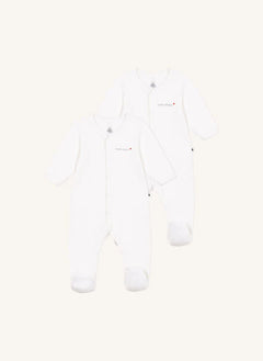 Petit Bateau - Conjunto de Pijamas de Algodón Orgánico de 2 Piezas | Blanco