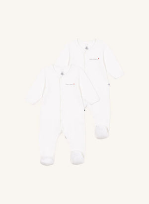 Petit Bateau - Conjunto de Pijamas de Algodón Orgánico de 2 Piezas | Blanco