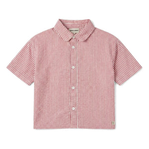 Smallable Kid - Camisa a rayas Sawyer | Rojo cereza
