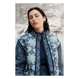 Louise Misha - Omotayo Midnight Star Patchwork Organik Pamuk Ceket - Kadın Koleksiyonu | Mavi