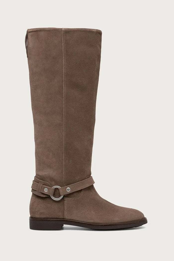 Botas planas de ante para mujer, por debajo de la rodilla, Wendy 2