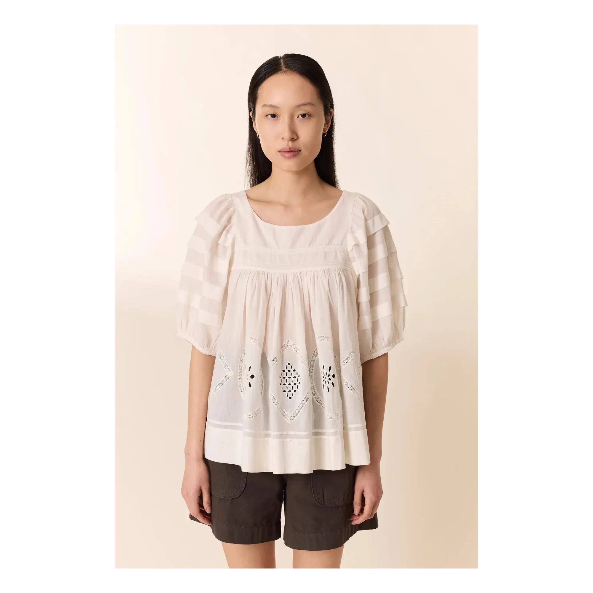 Leon & Harper - Blusa Cindie de Algodón Orgánico | Blanco