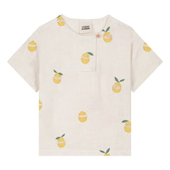 Studio Bohème - Camiseta Orso de Gasa de Algodón Orgánico con Limones | Crudo