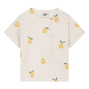 Studio Bohème - Camiseta Orso de Gasa de Algodón Orgánico con Limones | Crudo