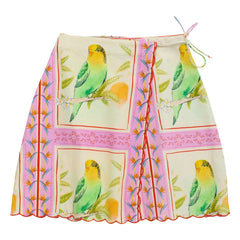 Maison Mangostan - Falda patchwork Birds | Rosa