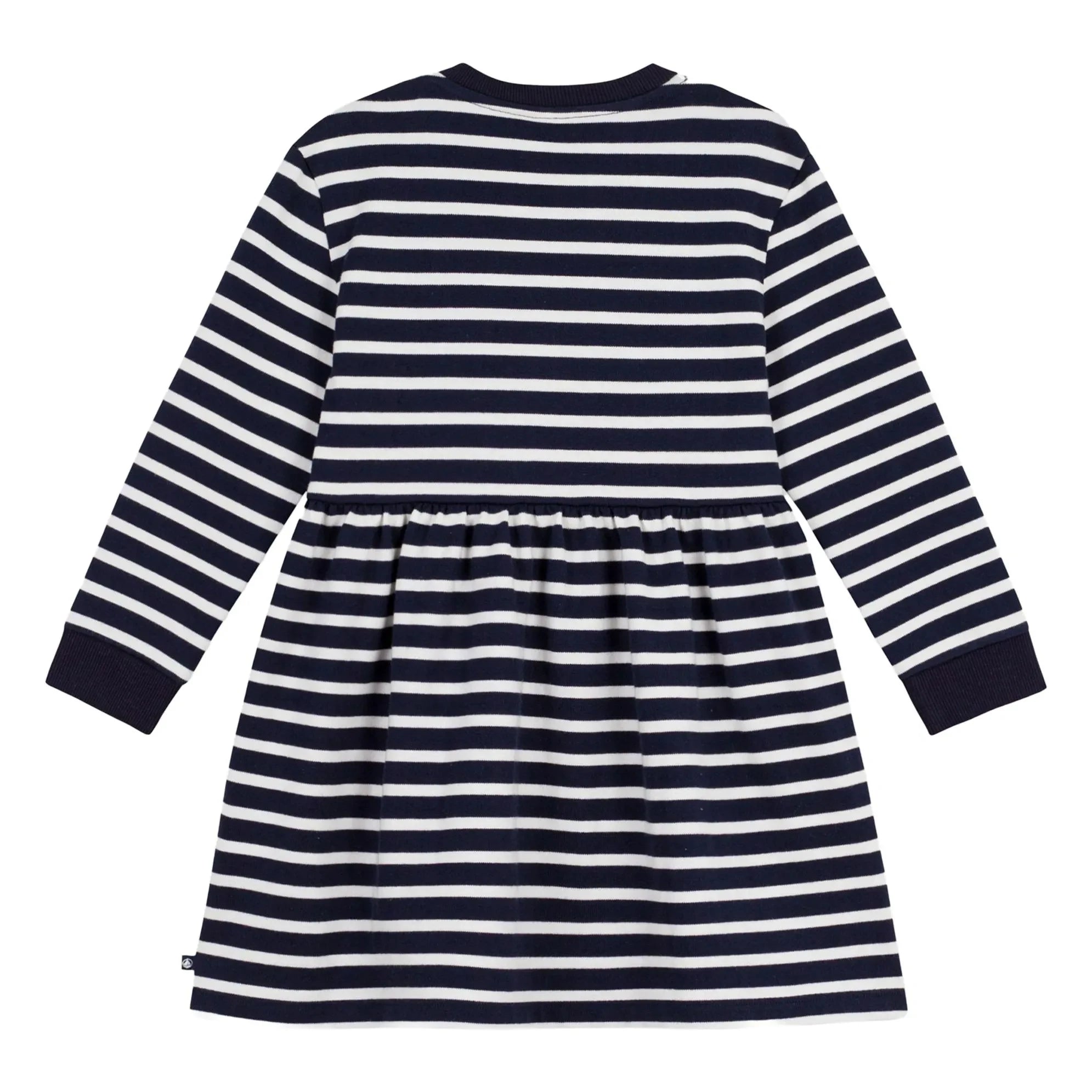 Petit Bateau - Vestido con rayas y corte acampanado | Azul marino