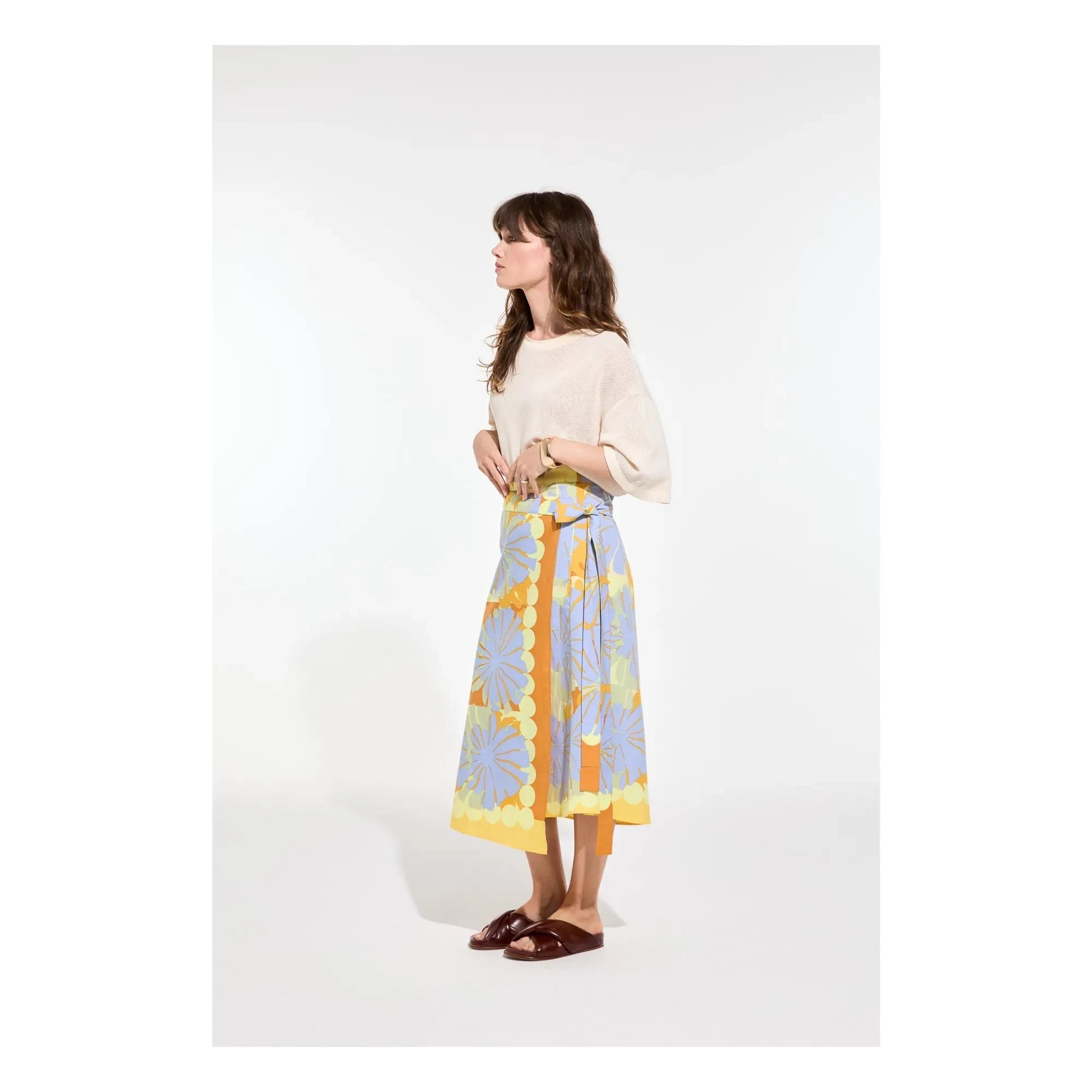 Mapoésie - Zoé Poppy Falda Popelín Algodón | Azul