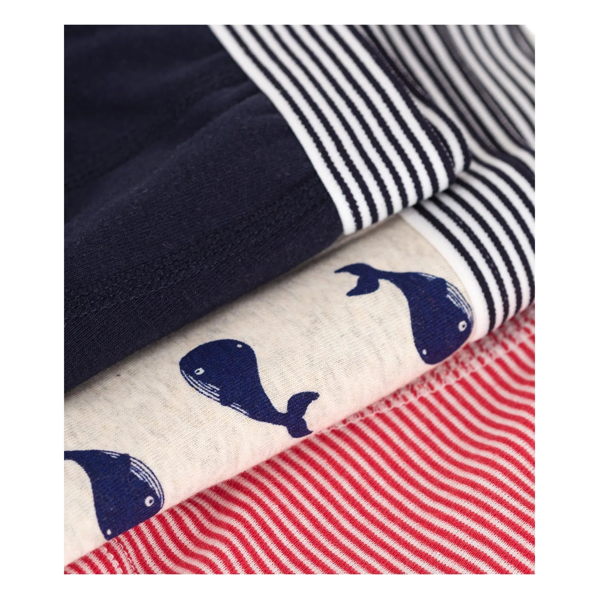Petit Bateau - Conjunto de 3 bóxers de algodón orgánico Mobidic | Azul Marino