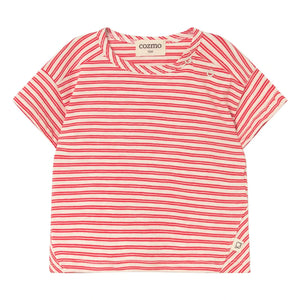 Cozmo - Camiseta de bebé de rayas | Rojo