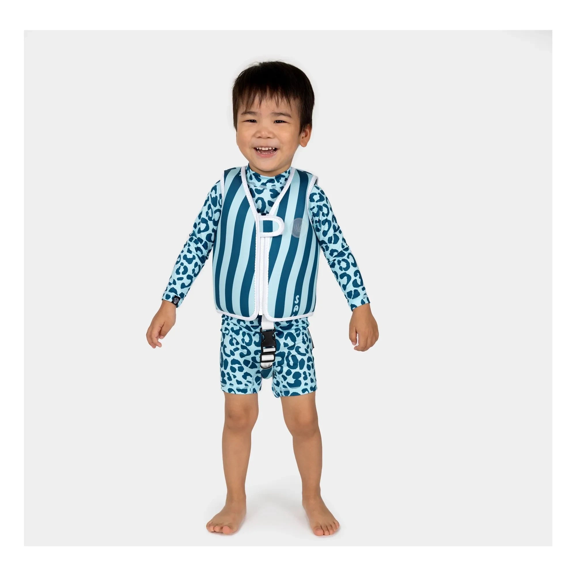 Beach & Bandits - Chaleco de natación Salty Stripes Fibras recicladas | Azul marino