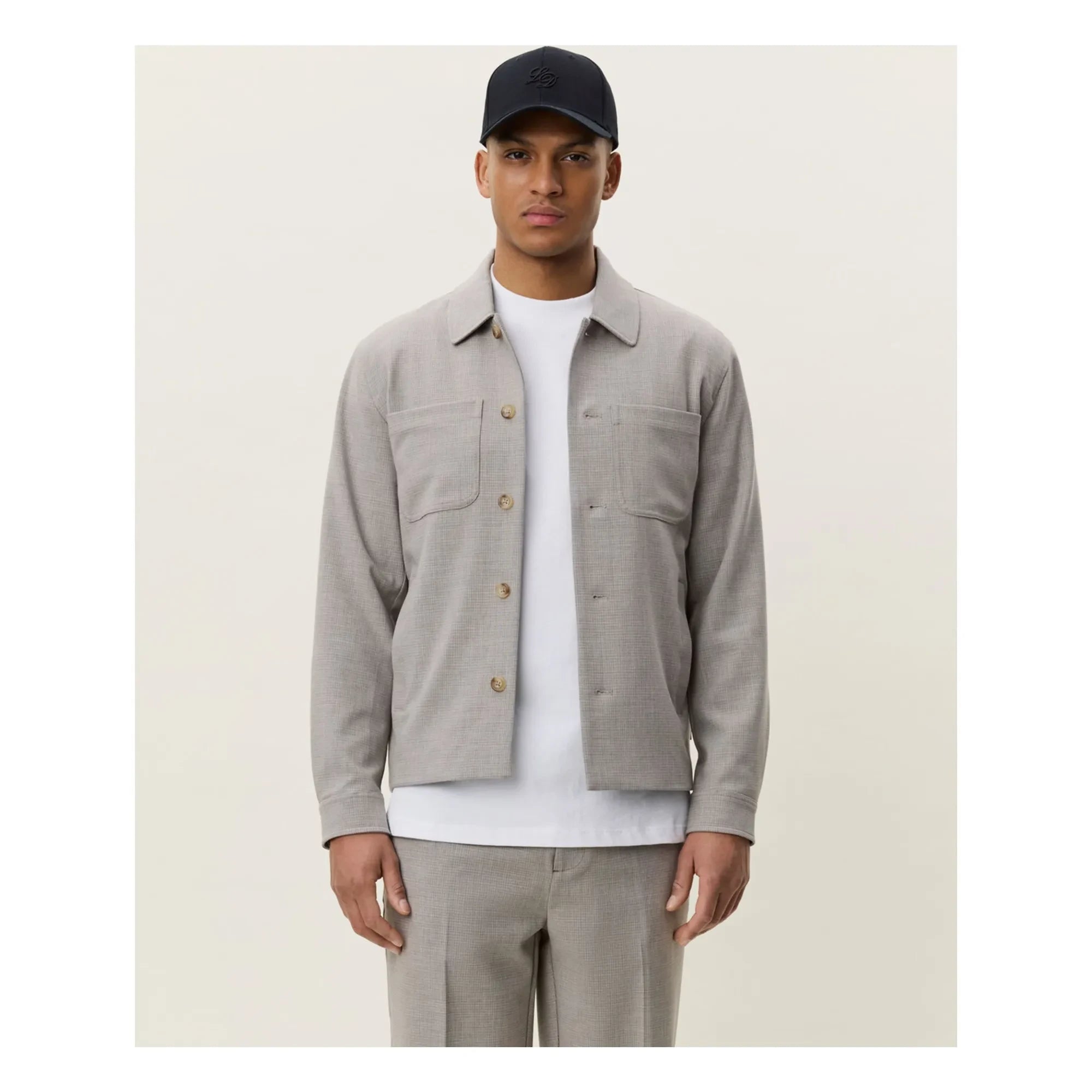 Les Deux - Chaqueta Check Hybrid | Marrón