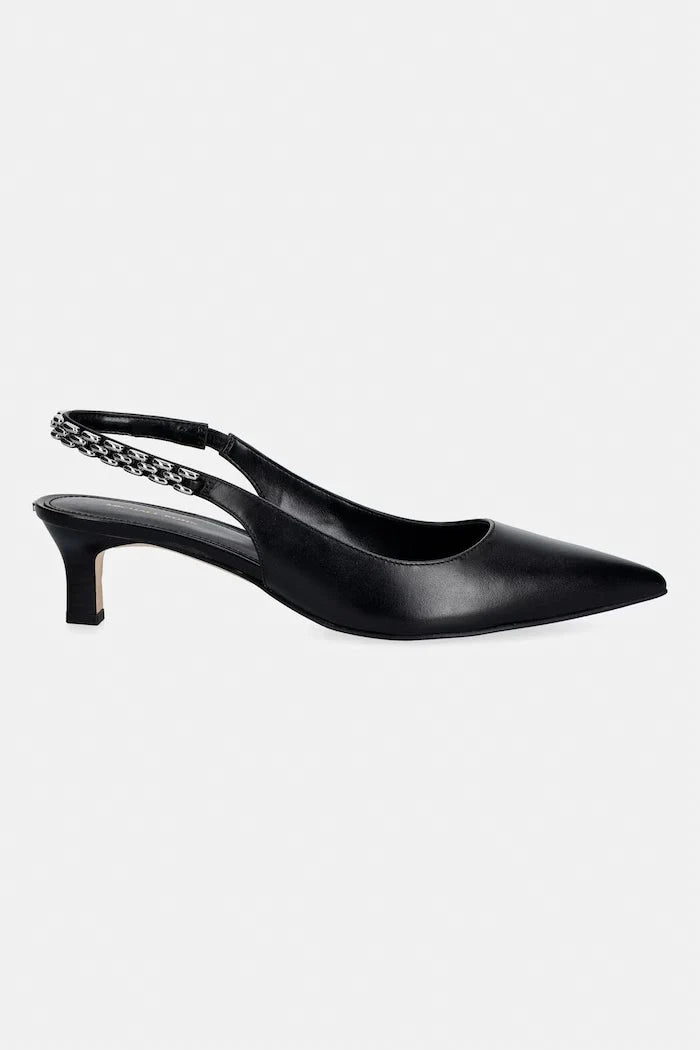 Zapatos de tacón bajo fino de piel Marcia Kitten Sling de MICHAEL Michael Kors