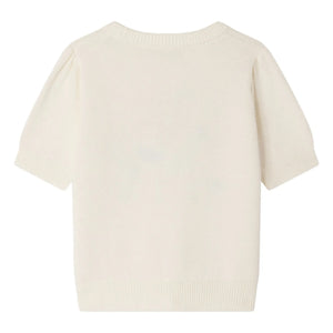 Bonpoint - Camiseta de punto fino Elvira de algodón orgánico con flores | Crudo