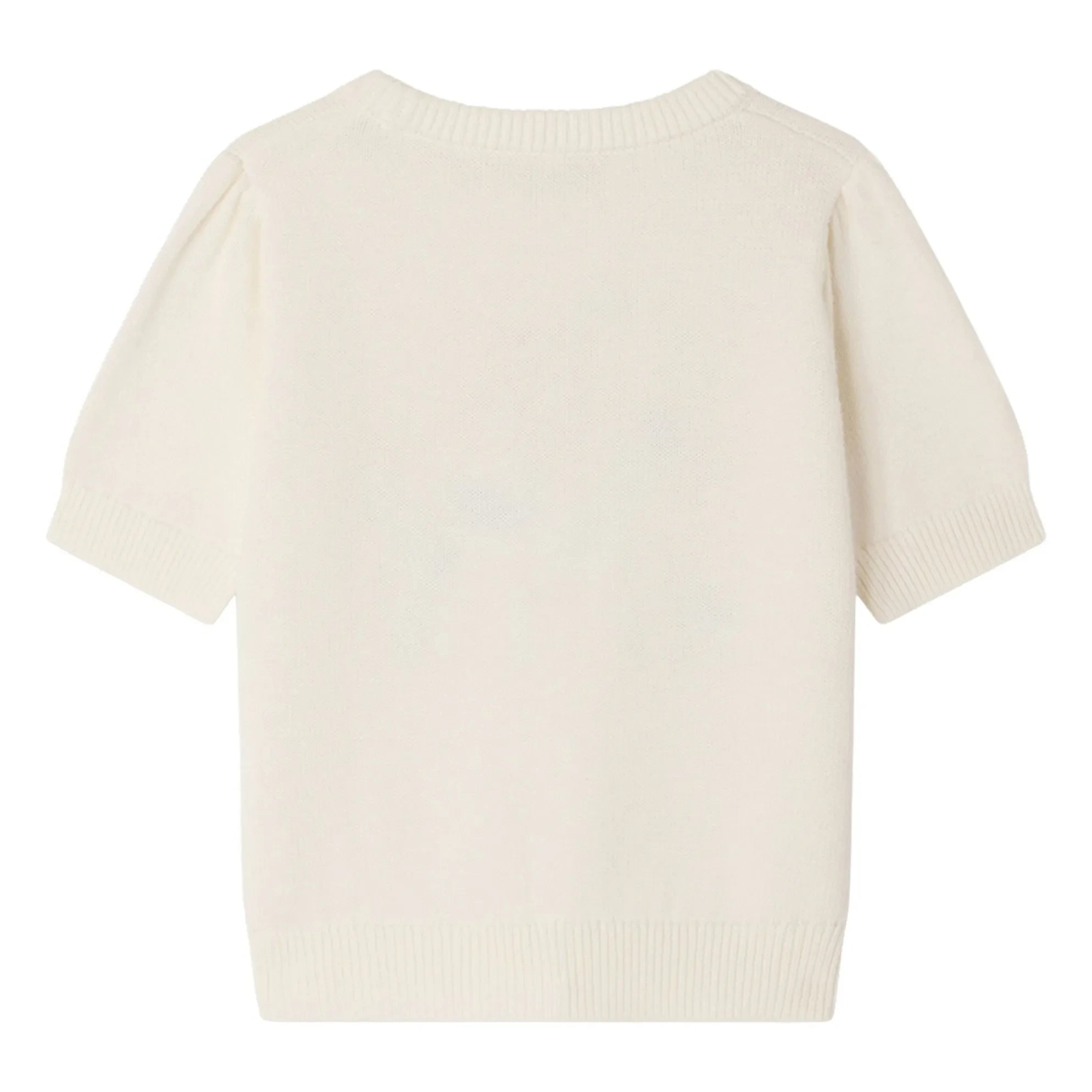 Bonpoint - Camiseta de punto fino Elvira de algodón orgánico con flores | Crudo