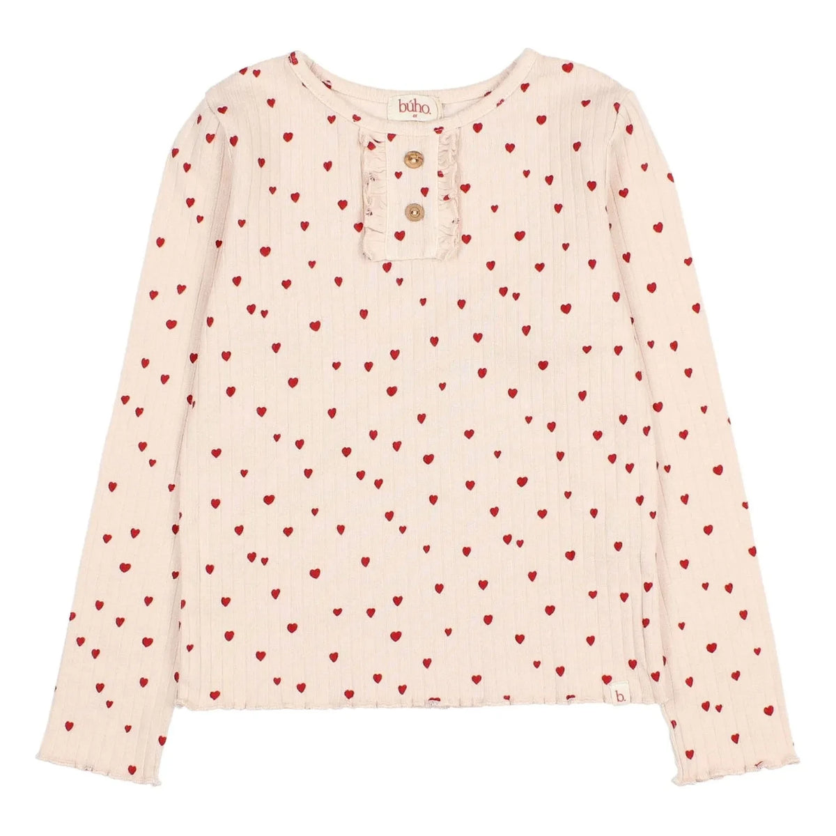 Búho - Camiseta Mini Corazones | Rosa Claro