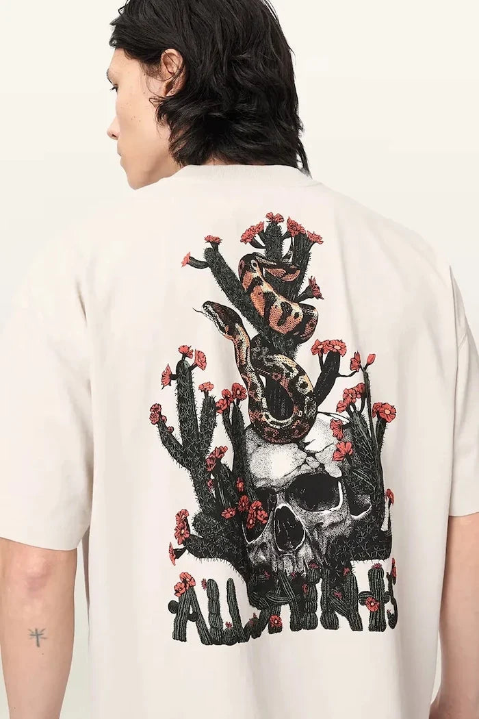Camiseta Oversize de Algodón para Hombre AllSaints CACTI