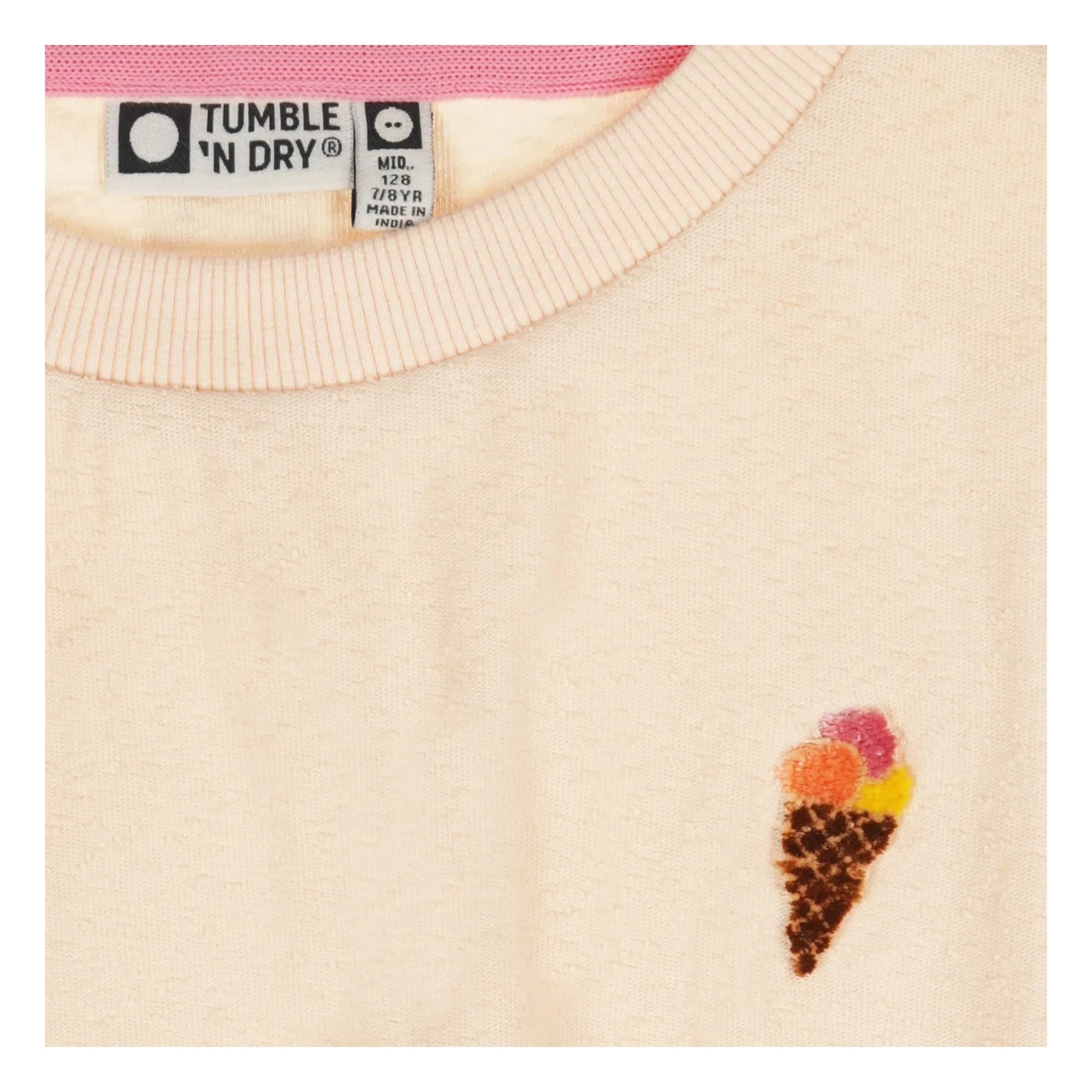 Tumble N'Dry - Camiseta corta de algodón orgánico con ramillete | Melocotón