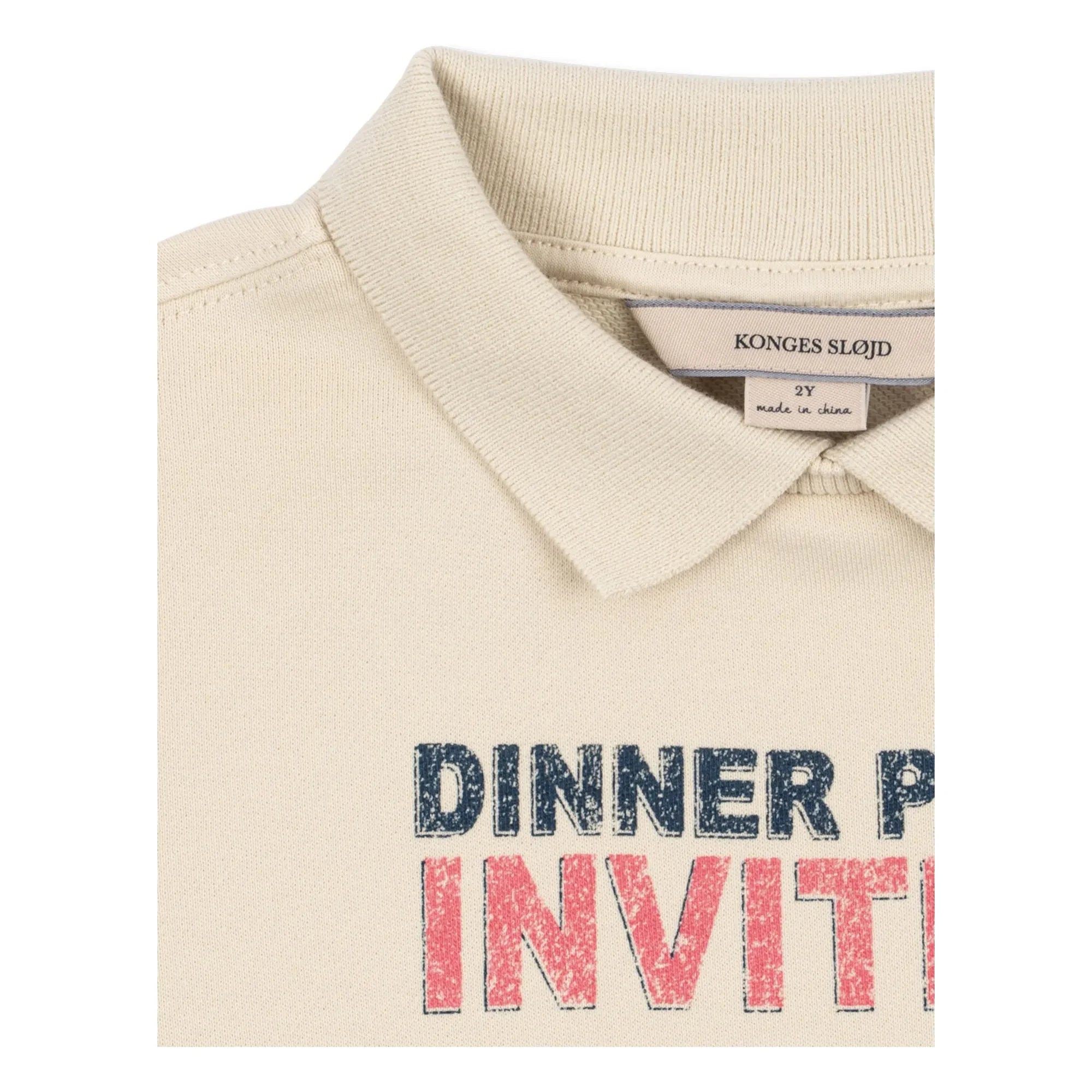 Konges Sløjd - Polo de algodón orgánico con cuello de sudadera moteado | Beige