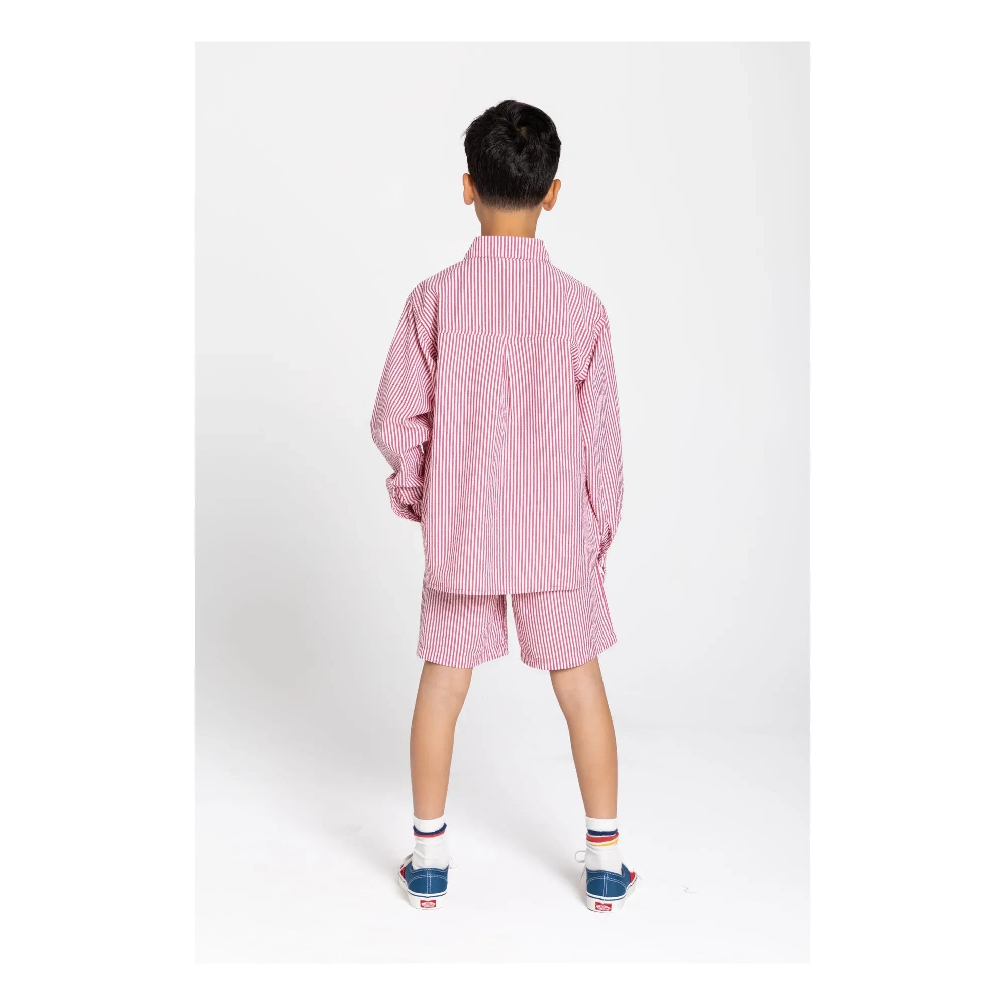 Smallable Kid - Camisa a rayas | Rojo cereza