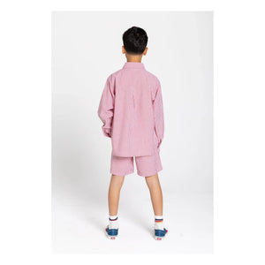 Smallable Kid - Camisa a rayas | Rojo cereza