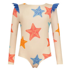 Pepita & Me - Wings Etoiles Maillot de baño de manga larga | Crudo