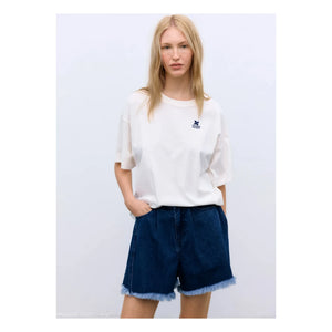 the new society - Pantalón corto de algodón | Azul denim
