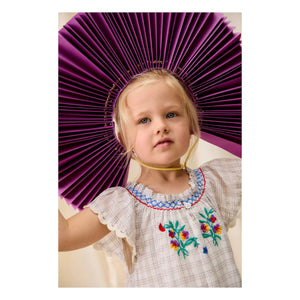 Louise Misha - Vestido bordado Edith Carreaux Algodón orgánico | Crema