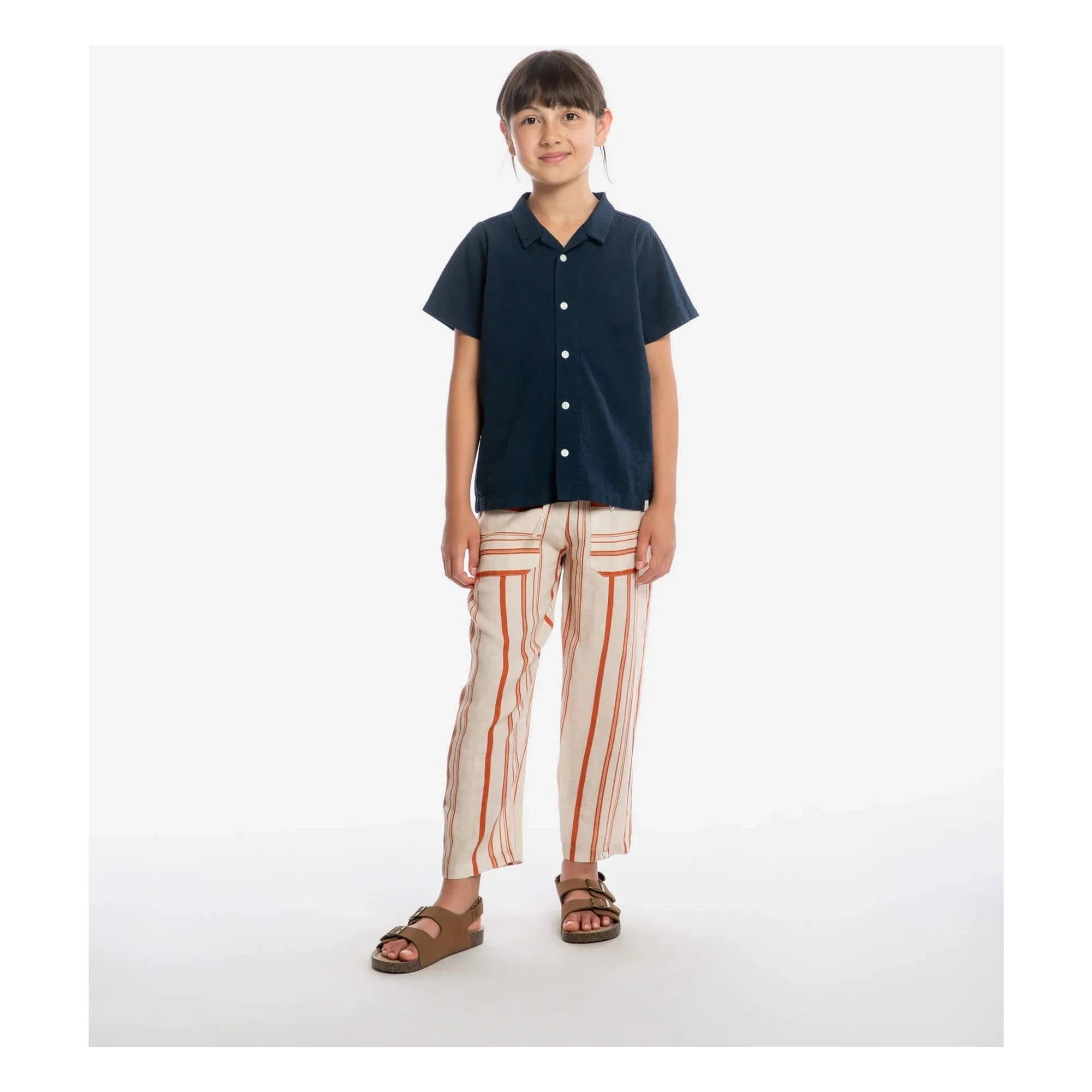 Matona - Camisa Lisa de Algodón Orgánico | Azul Marino