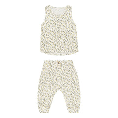 Rylee + Cru - Conjunto de camiseta y pantalón Lemon | Marfil