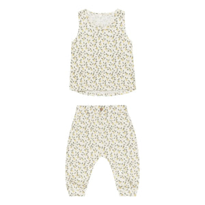 Rylee + Cru - Conjunto de camiseta y pantalón Lemon | Marfil