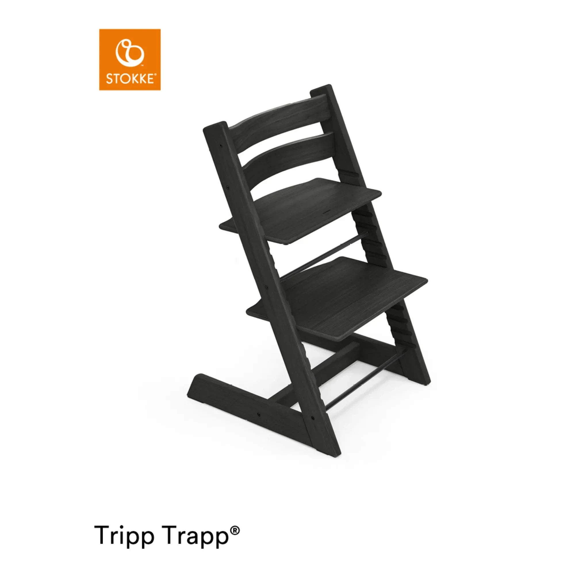 Stokke® - Silla alta de madera de roble Tripp Trapp® | Negro