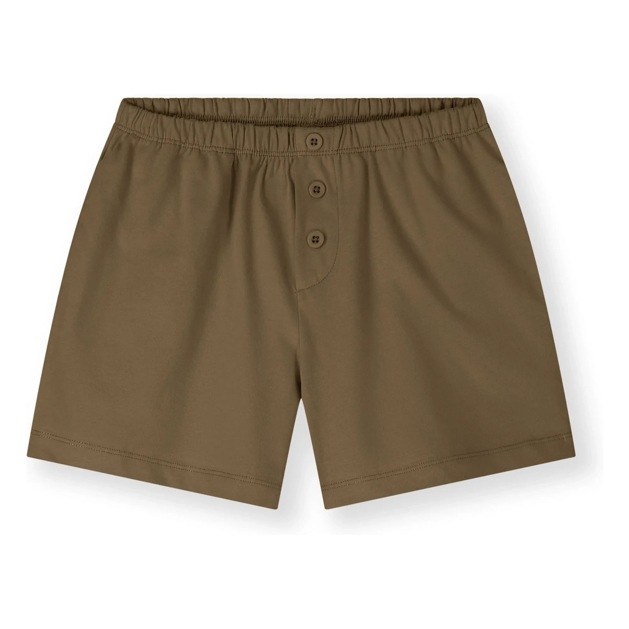 Gray Label - Pantalón corto con botones de algodón orgánico | Marrón caqui