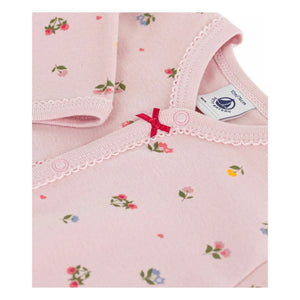 Petit Bateau - Pijama de dormir de algodón orgánico con estampado floral | Rosa empolvado
