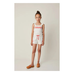 Tocoto Vintage - Jersey corto de punto con estampado de cerezas | Blanco