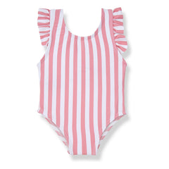 1+ in the family - Traje de baño a rayas Ponsa | Rosa empolvado