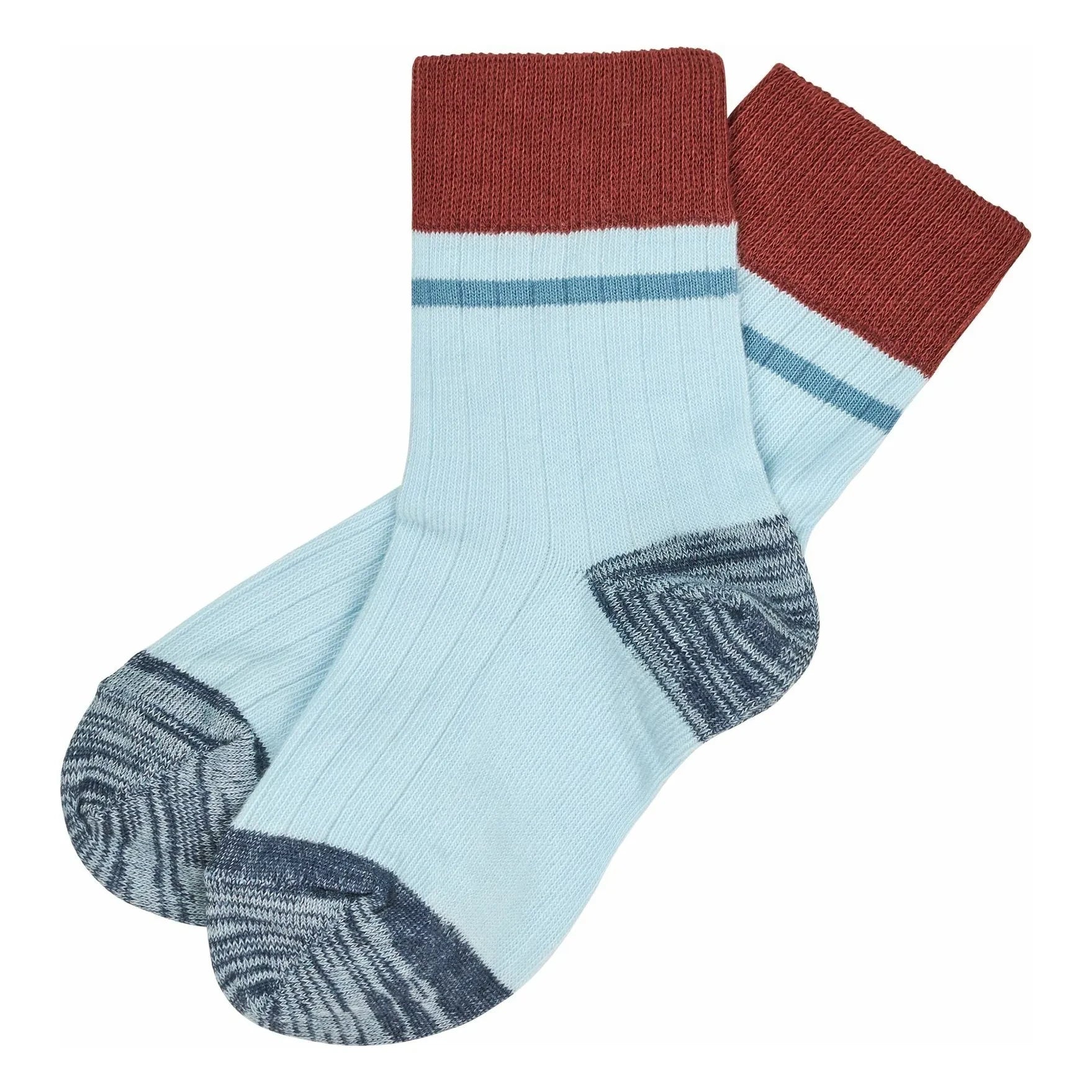 FUB - Calcetines extrafinos de rejilla ColorBlock | Azul claro