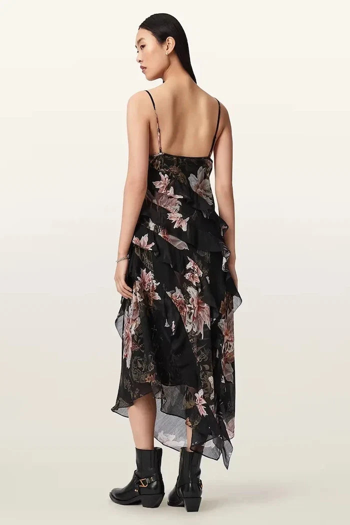 Vestido asimétrico con fruncido RUTH