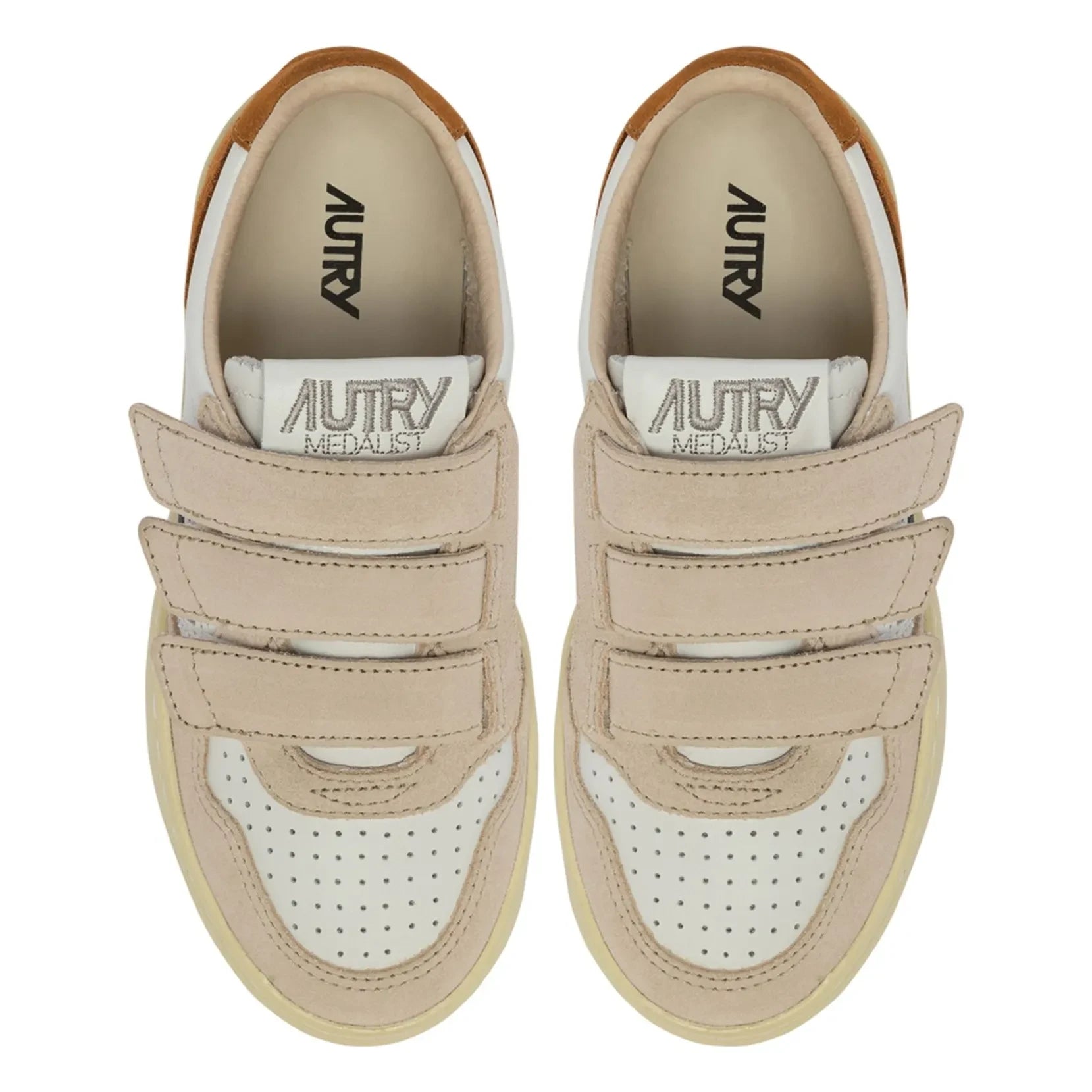 Autry - Zapatillas deportivas bajas de ante tricolor Kidstripes para niños | Camel