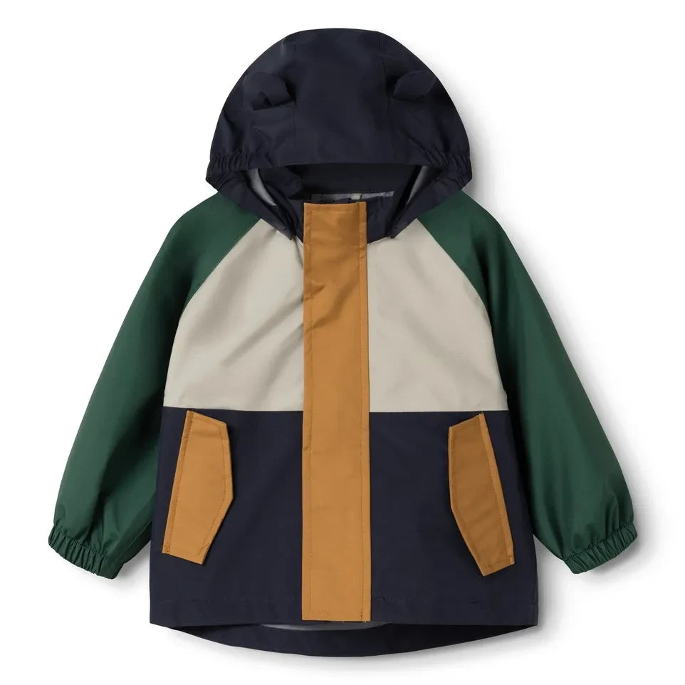 Liewood - Conjunto de lluvia Manu Colorblock fabricado con fibras recicladas | Verde oscuro