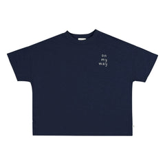 Jenest - Camiseta oversize I'm on my way de algodón orgánico | Azul noche