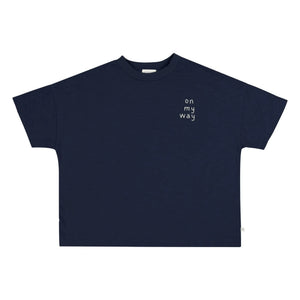 Jenest - Camiseta oversize I'm on my way de algodón orgánico | Azul noche